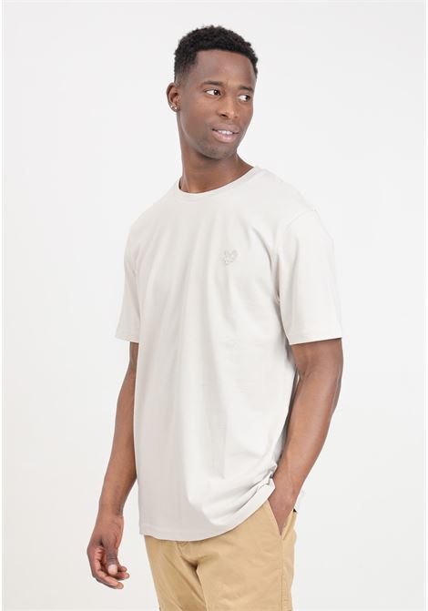T-shirt da uomo beige patch logo eagle tono su tono LYLE & SCOTT | T-shirt | TS400TONW870