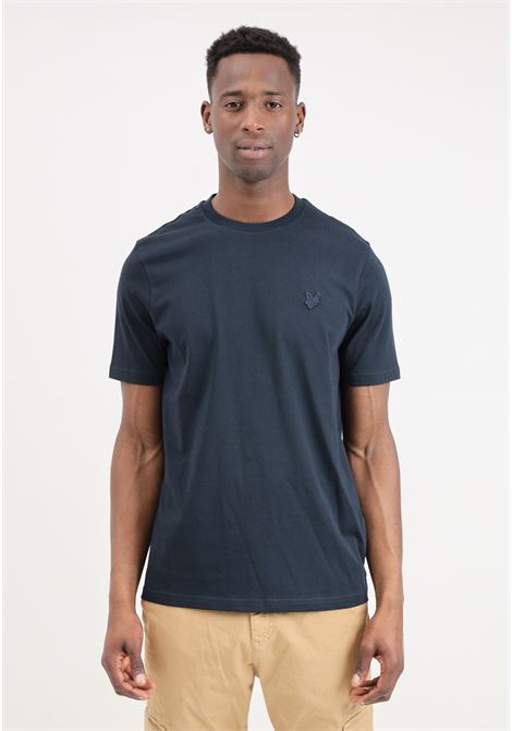 T-shirt da uomo blue navy patch logo eagle tono su tono LYLE & SCOTT | TS400TONZ271