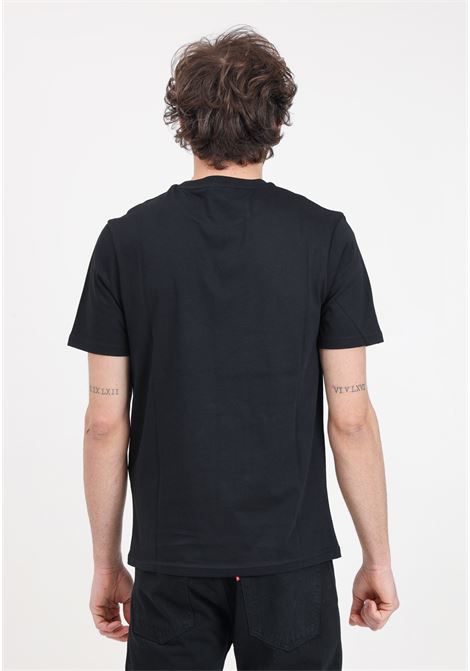 T-shirt da uomo nera patch logo eagle tono su tono LYLE & SCOTT | TS400TONZ865