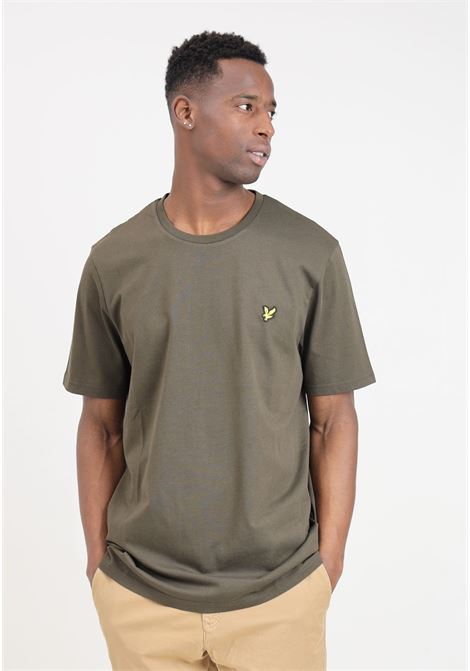 Military green men's t-shirt with golden eagle logo patch LYLE & SCOTT | T-shirt | TS400VOGEW485
