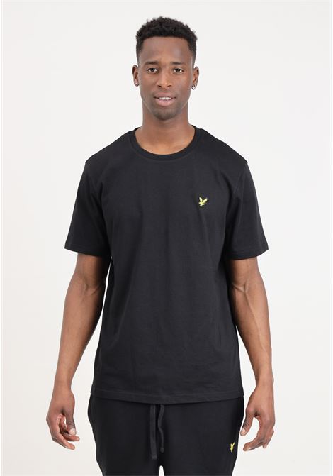 Black men's t-shirt with golden eagle logo patch LYLE & SCOTT | TS400VOGEZ865