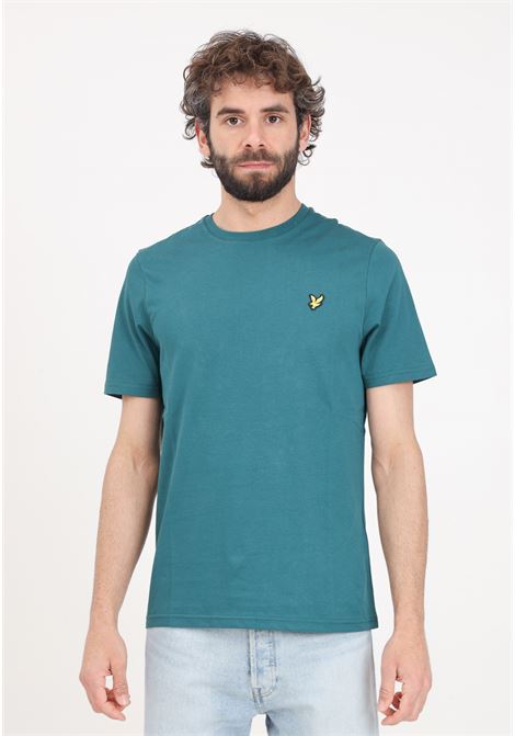 Green men's t-shirt with golden eagle logo patch LYLE & SCOTT | T-shirt | TS400VOGW746