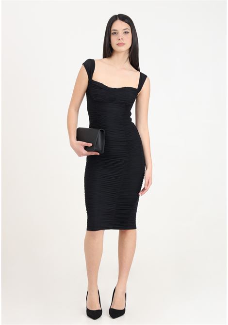 Women's midi dress with black ruffles Mar de margaritas | Dresses | MMABW00033-MTFI0016NE01