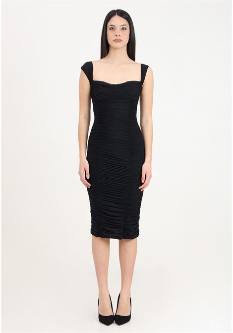 Women's midi dress with black ruffles Mar de margaritas | Dresses | MMABW00033-MTFI0016NE01