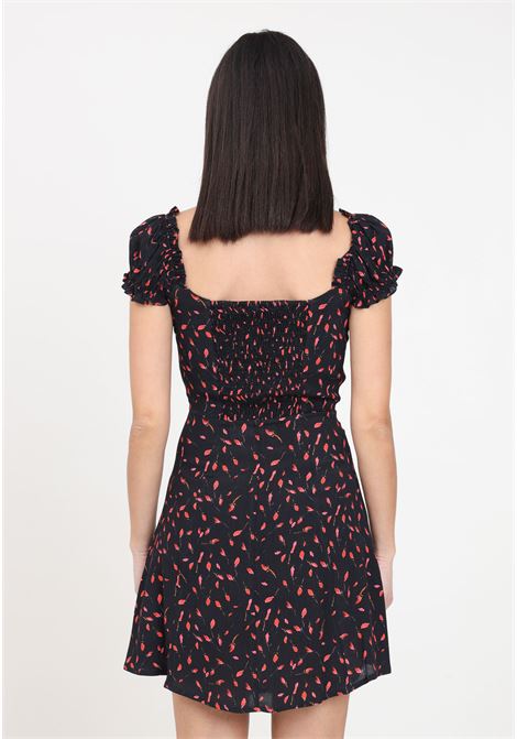 Audrey black women's short dress with tulip pattern Mar de margaritas | Dresses | MMABW00048-PTTS0053FN15