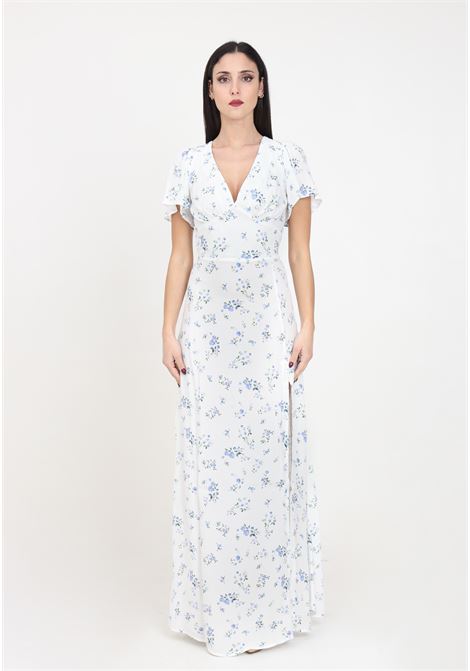 Alma long women's dress with off white liberty pattern Mar de margaritas | MMABW00061-PTTS0053FN19