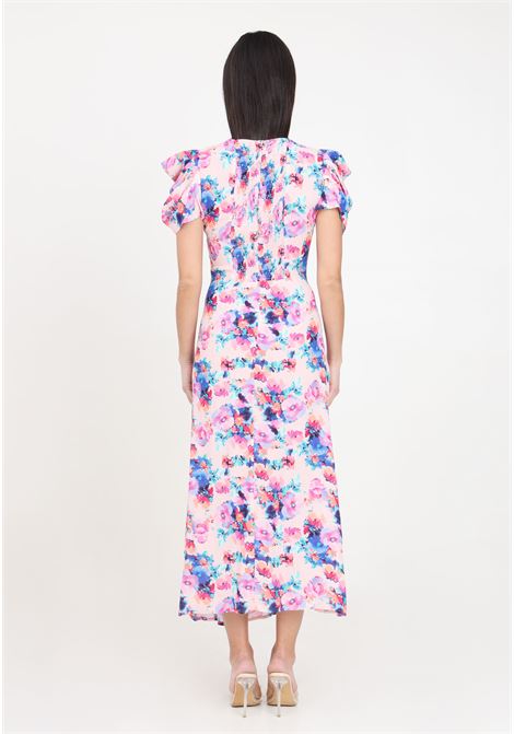 Kristel women's midi dress with pink garden pattern Mar de margaritas | Dresses | MMABW00065-PTTS0053FN22
