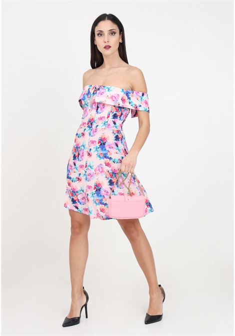 Yasmine women's short pink garden pattern dress Mar de margaritas | Dresses | MMABW00073-PTTS0053FN22