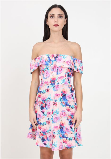 Yasmine women's short pink garden pattern dress Mar de margaritas | Dresses | MMABW00073-PTTS0053FN22