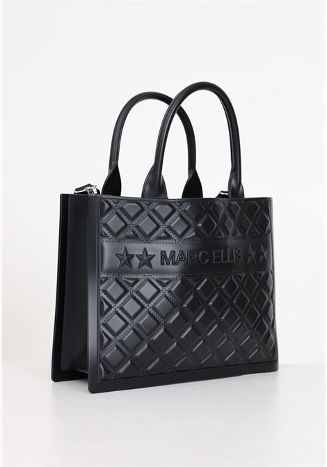 Black women's bag with quilted design Flat Buby M MARC ELLIS | FLAT BUBY MBLACK/SILVER