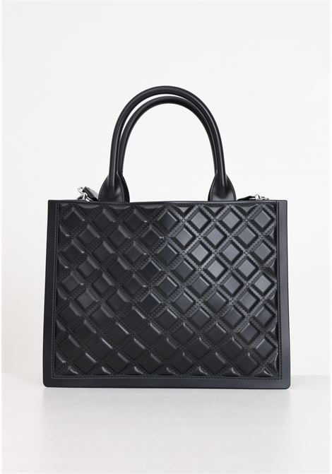 Black women's bag with quilted design Flat Buby M MARC ELLIS | Bags | FLAT BUBY MBLACK/SILVER