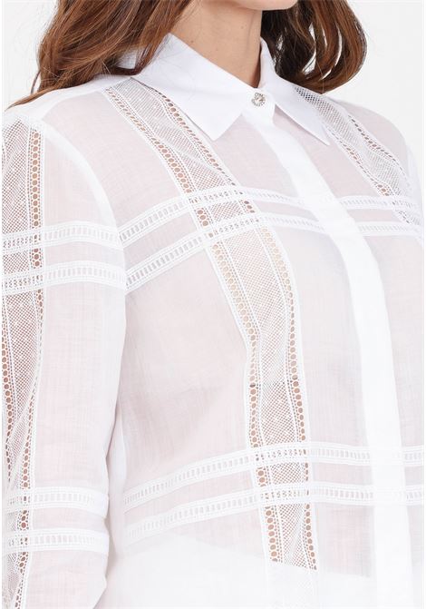 White women's shirt with lace and embroidery panels MAX MARA | Shirt | 2416111012600031