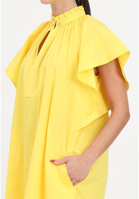 Mini abito da donna giallo in popeline con volant MAX MARA | 2416221042600062