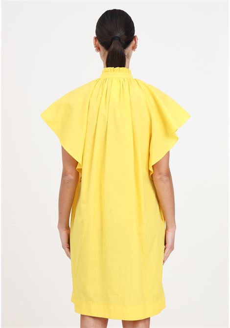 Mini abito da donna giallo in popeline con volant MAX MARA | Abiti | 2416221042600062