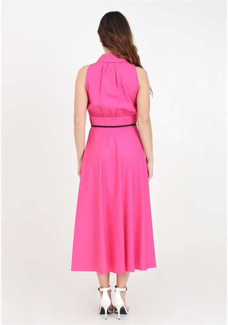 Long fuchsia women's dress in cotton poplin MAX MARA | 2416221112600033