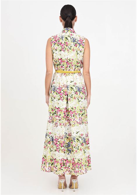 Long white floral print shirt dress for women MAX MARA | 2416221142600004