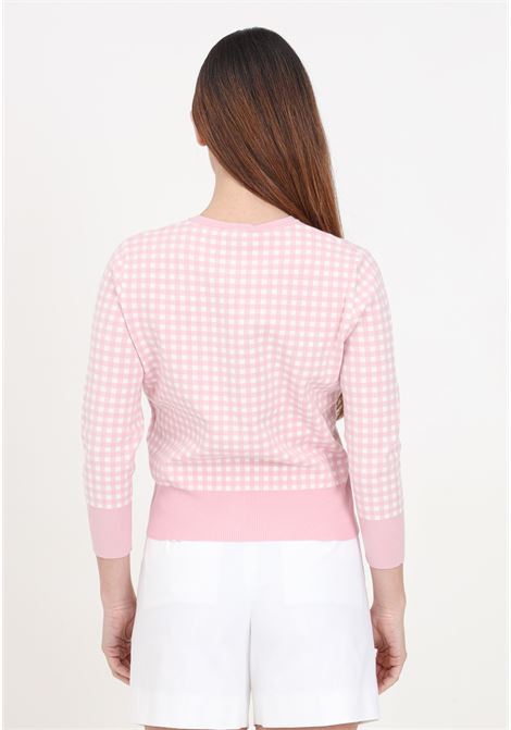 Women's cardigan with white and pink checked pattern MAX MARA | Cardigan | 2416341061600001