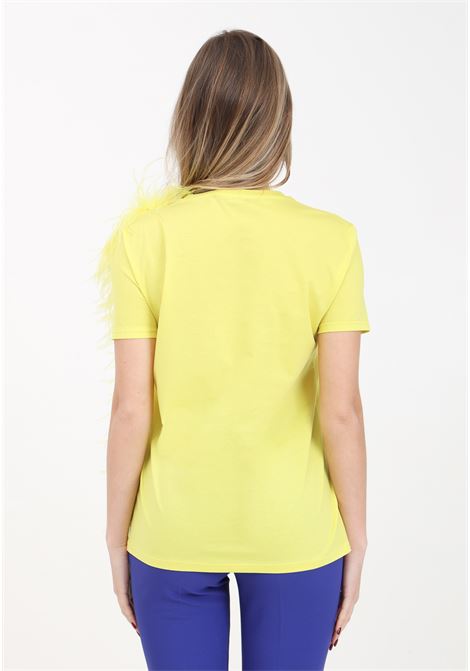 T-shirt da donna giallo limone con piume MAX MARA | 2416941014600002