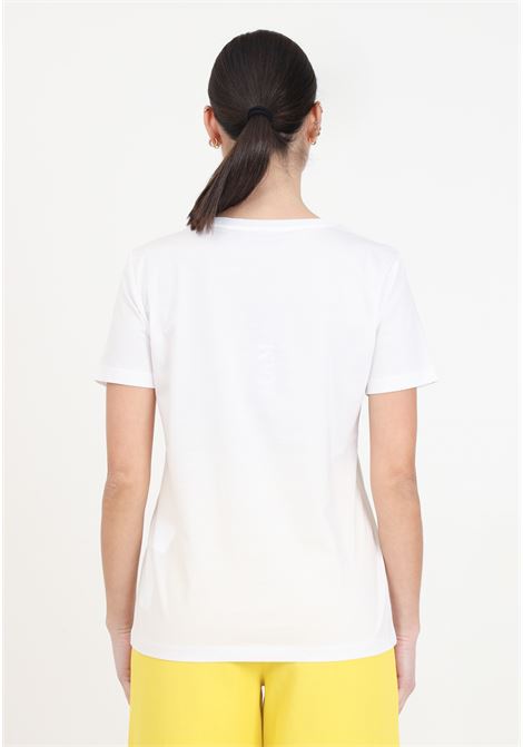 White women's t-shirt with color print MAX MARA | 2416941022600005