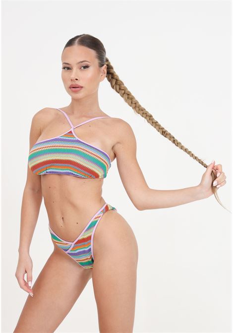 Bikini da donna top e slip americano fisso seashell ME FUI | Beachwear | MF24-0111LCLILAC