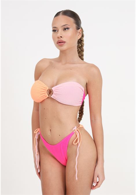 Bikini donna variante rosa fascia e slip americano regolabile tooled ME FUI | Beachwear | MF24-0201PK.