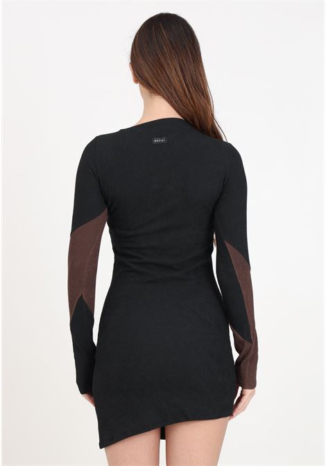 Short brown and black tooled women's dress ME FUI | MF24-0219BK.