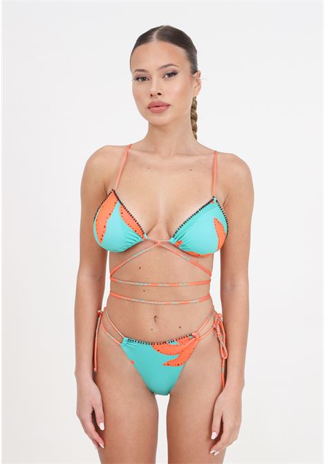 Bikini da donna triangolo e slip brasiliano regolabile fantasia exotic ME FUI | Beachwear | MF24-0430X1.