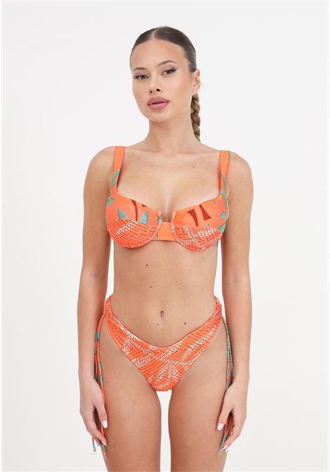 Bikini donna con ferretto e slip americano fantasia exotic ME FUI | Beachwear | MF24-0472X1.