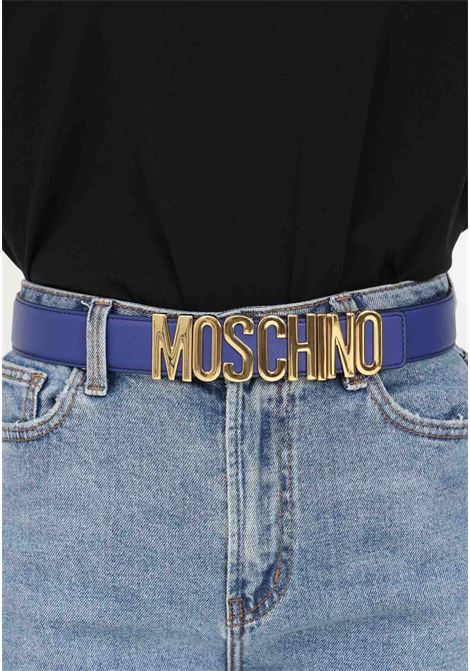 Blue belt for men and women with logo buckle MOSCHINO | Belts | 80028002A0296