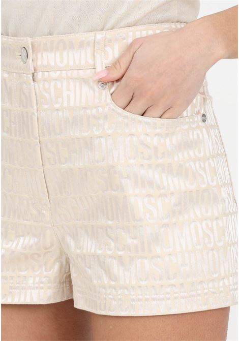 Ivory allover logo women's shorts MOSCHINO | A030827151006