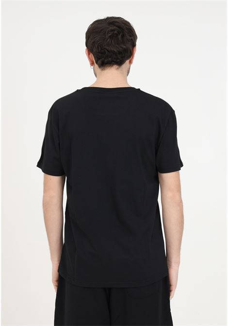 T-shirt nera da uomo con logo sulle spalle MOSCHINO | T-shirt | A070443040555
