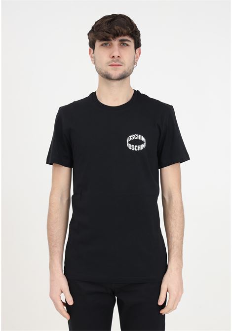 T-shirt nera da uomo in jersey moschino loop MOSCHINO | T-shirt | A071520411555