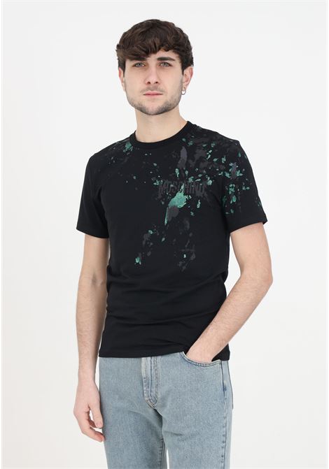 T-shirt nera da uomo painted effect MOSCHINO | T-shirt | A071920391555