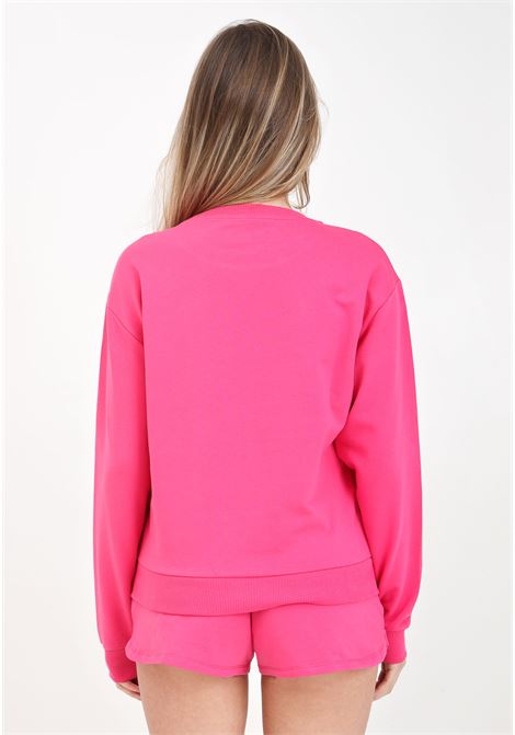 Fuchsia women's sweatshirt with multicolor logo print MOSCHINO | Hoodie | A171294120206