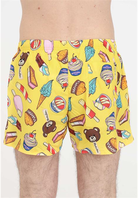 Patterned men's swim shorts with designs MOSCHINO | Beachwear | A423793031028