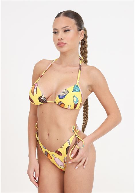Slip mare donna giallo banana stampa grafica allover MOSCHINO | Beachwear | A592994031028