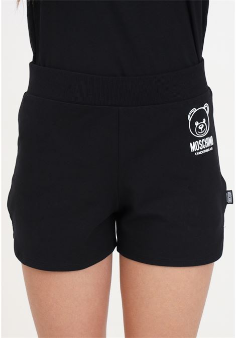 Shorts da donna neri con logo MOSCHINO | Shorts | A680144220555