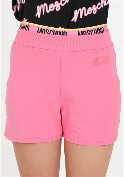 Shorts da donna rosa con logo MOSCHINO | Shorts | A680244220245