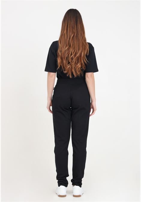 Pantaloni da donna neri con patch logo MOSCHINO | A689044090555