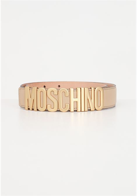 Cintura da donna beige con lettering logo MOSCHINO | Cinture | A800980031148