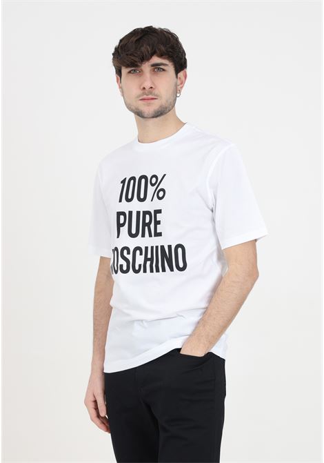 White men's t-shirt in 100% pure moschino organic jersey MOSCHINO | J071502411001