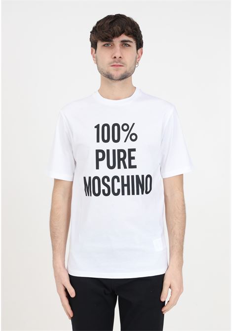 White men's t-shirt in 100% pure moschino organic jersey MOSCHINO | J071502411001
