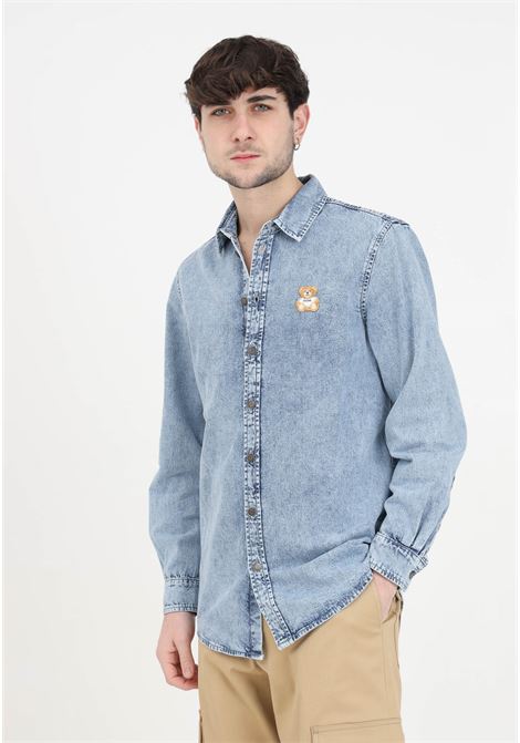 Men's denim shirt with teddy bear MOSCHINO | Shirt | V022420380282