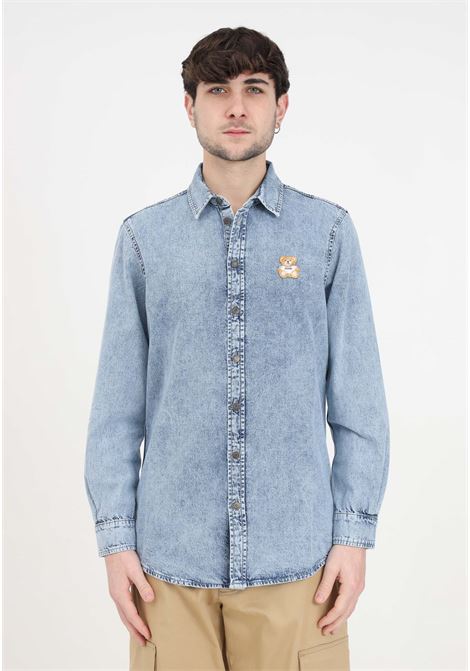 Men's denim shirt with teddy bear MOSCHINO | Shirt | V022420380282