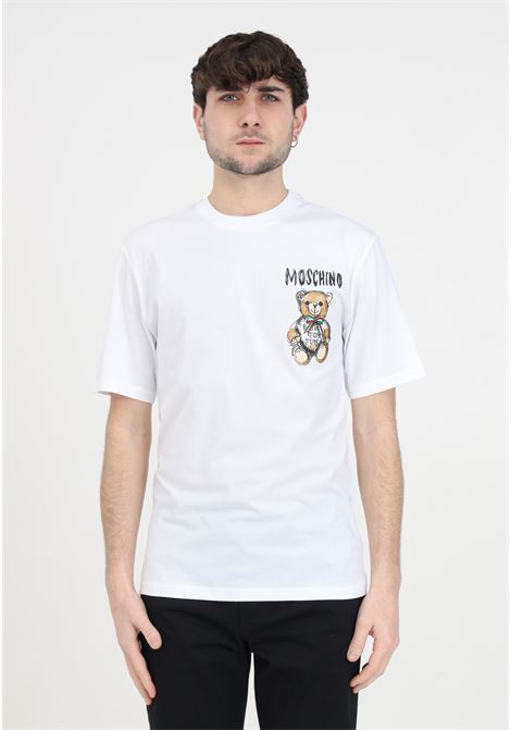 T-shirt da uomo bianca teddy d'archivio bianca MOSCHINO | T-shirt | V071602411001