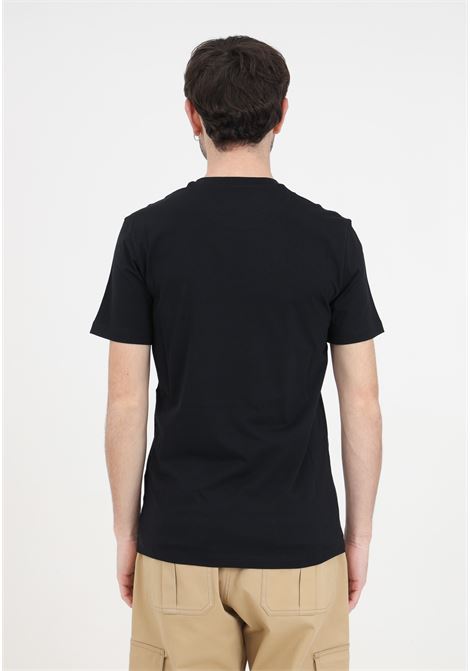 T-shirt nera da uomo con orsetto MOSCHINO | V072320410555