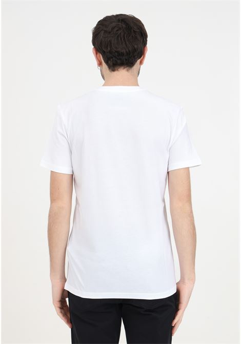 White men's t-shirt in small teddy mesh jersey MOSCHINO | V072920411001