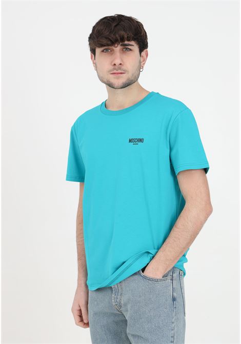 T-shirt da uomo verde con logo nero MOSCHINO | V078194080366