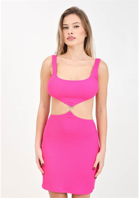 Short fuchsia cut out dress for women with metal logo detail MOSCHINO | Dresses | V260395060206