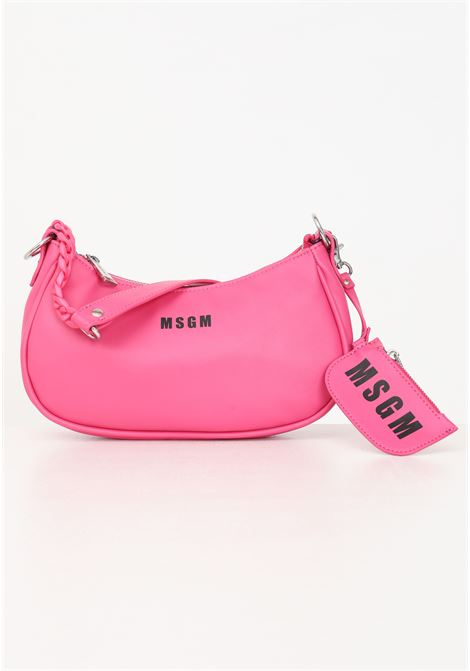 Fuchsia women's bag with printed logo lettering MSGM | S4MSJGBA054044
